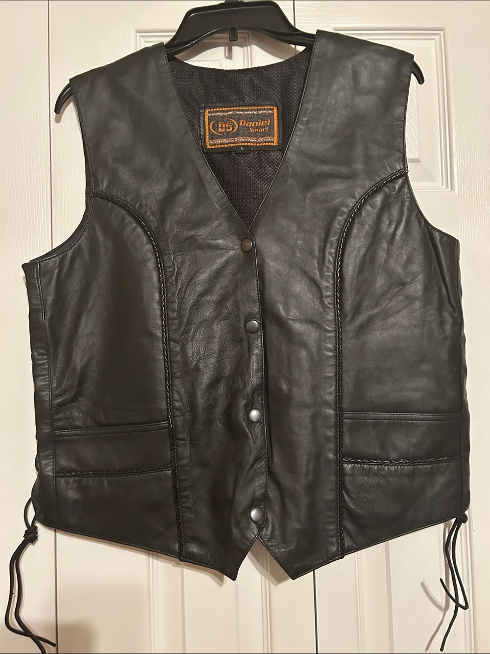 Black Leather Women’s Motorcycle Vest